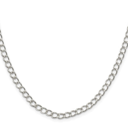 Sterlingsilber 4.5mm Halb Rund Draht Offen Panzer Halskette