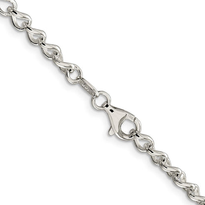 Sterlingsilber 4.5mm Halb Rund Draht Offen Panzer Halskette