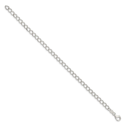 Sterlingsilber 4.5mm Halb Rund Draht Offen Panzer Gliederarmband