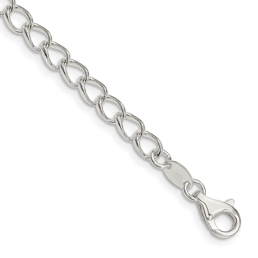 Sterlingsilber 4.5mm Halb Rund Draht Offen Panzer Gliederarmband