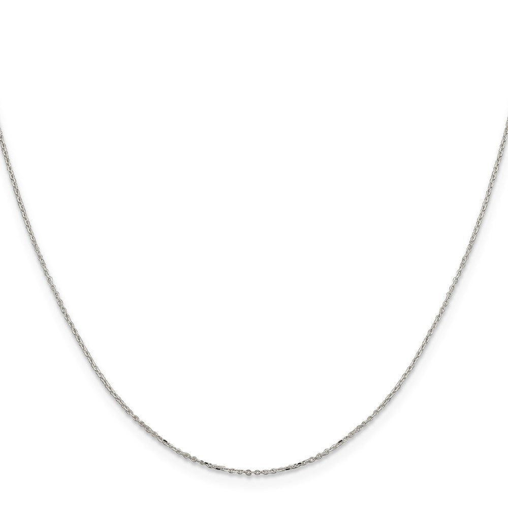Sterlingsilber 1mm 8 Sided Diamantiert Ankerkette Kette mit 2 Zoll Verlängerung. Halskette