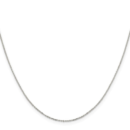 Sterlingsilber 1mm 8 Sided Diamantiert Ankerkette Kette mit 2 Zoll Verlängerung. Halskette