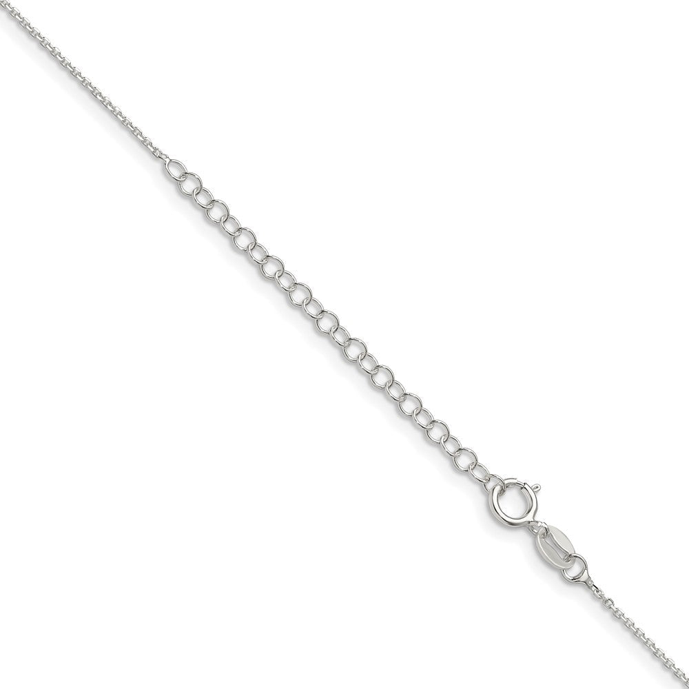 Sterlingsilber 1mm 8 Sided Diamantiert Ankerkette Kette mit 2 Zoll Verlängerung. Halskette