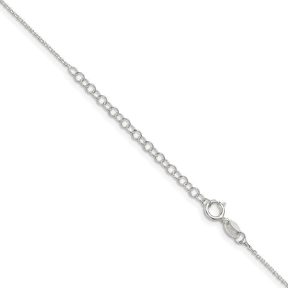 Sterlingsilber 1mm 8 Sided Diamantiert Ankerkette Kette mit 2 Zoll Verlängerung. Halskette
