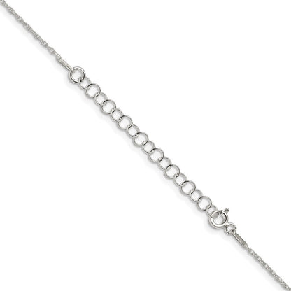 Sterlingsilber 1.25mm Loose Kordel Kette mit 2 Zoll Verlängerung. Halskette