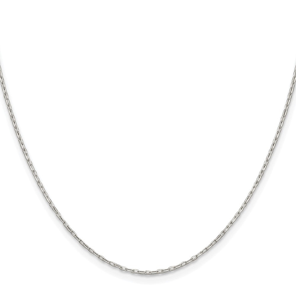 Sterlingsilber Rhodiniert 1mm Diamantiert Lang Glieder Ankerkette Kette
