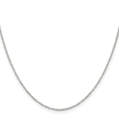 Sterlingsilber Rhodiniert 1mm Diamantiert Lang Glieder Ankerkette Kette