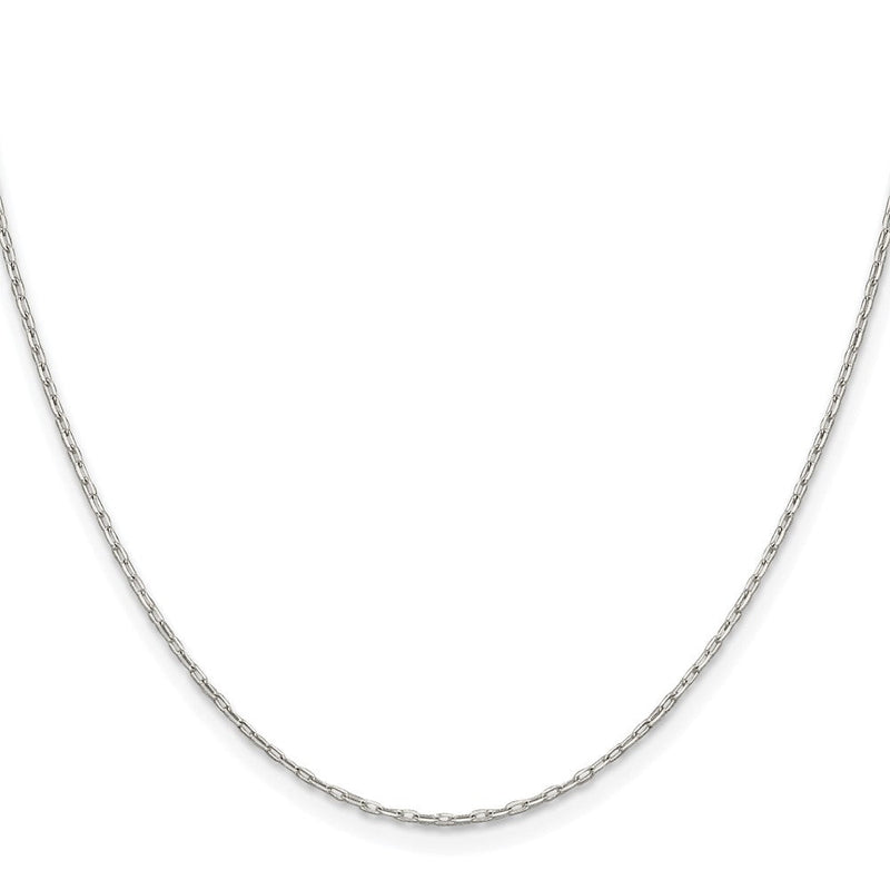 Sterlingsilber Rhodiniert 1mm Diamantiert Lang Glieder Ankerkette Kette