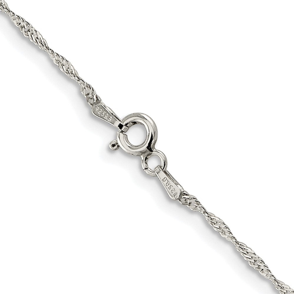 Sterlingsilber Rhodiniert 1mm Diamantiert Lang Glieder Ankerkette Kette