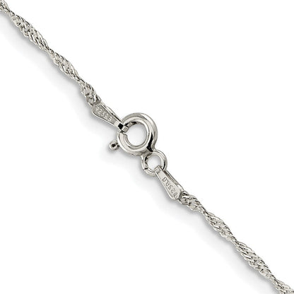 Sterlingsilber Rhodiniert 1mm Diamantiert Lang Glieder Ankerkette Kette
