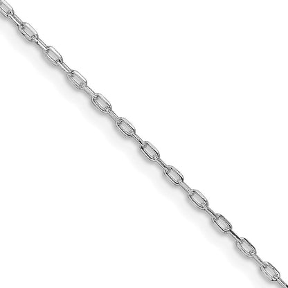 Sterlingsilber Rhodiniert 1mm Diamantiert Lang Glieder Ankerkette Kette
