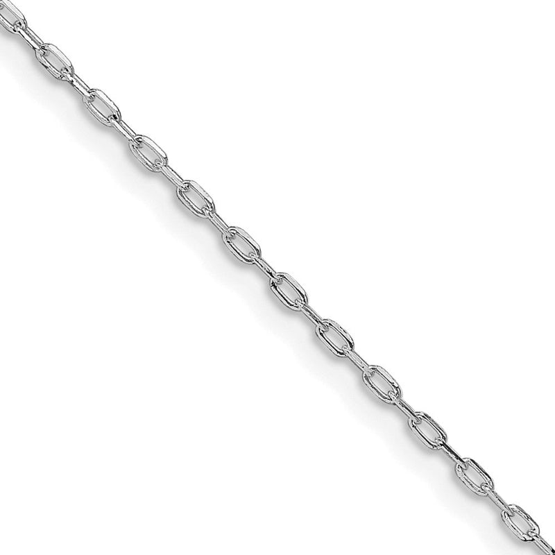 Sterlingsilber Rhodiniert 1mm Diamantiert Lang Glieder Ankerkette Kette mit 2 Zoll