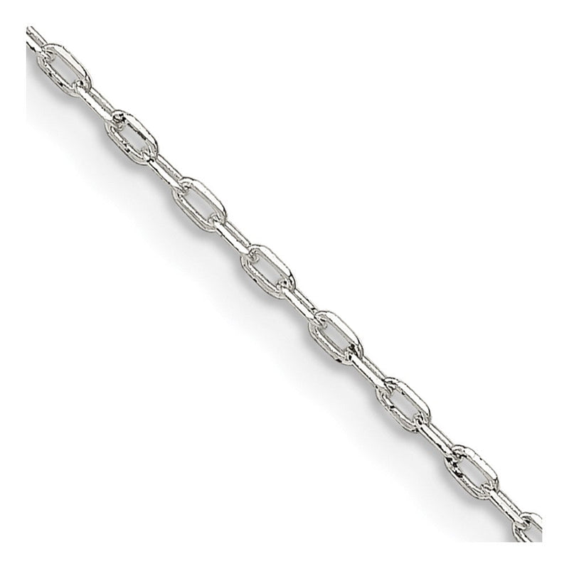 Sterlingsilber 1mm Diamantiert Lang Glieder Ankerkette Kette mit 2 Zoll Verlängerung. Halskette