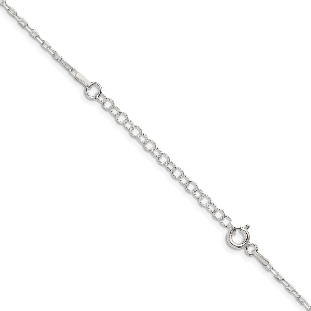 18 Zoll Sterlingsilber 1.65mm Diamantiert Lang Glieder Ankerkette Kette mit 2 Zoll Verlängerung.