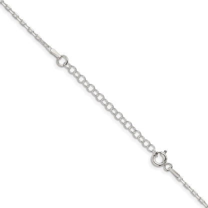 18 Zoll Sterlingsilber 1.65mm Diamantiert Lang Glieder Ankerkette Kette mit 2 Zoll Verlängerung.