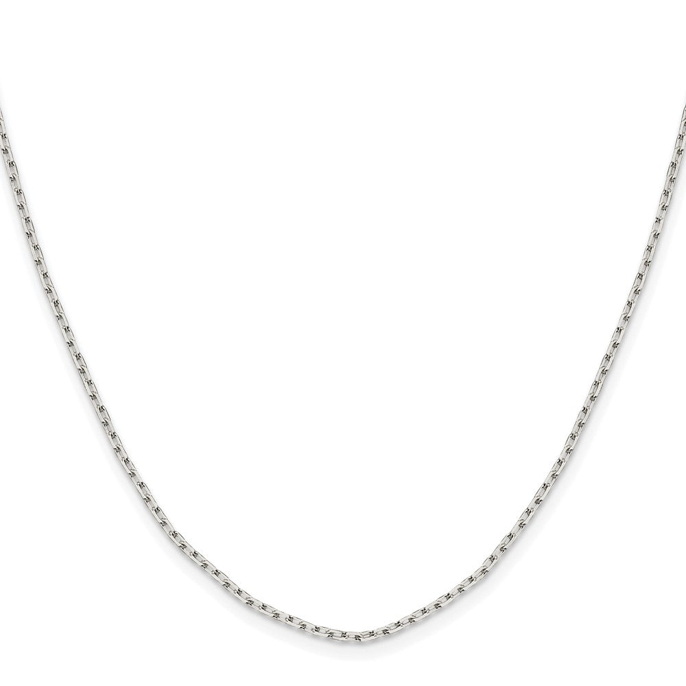 Sterlingsilber Rhodiniert 1.65mm Diamantiert Lang Glieder Ankerkette Kette