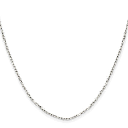 Sterlingsilber Rhodiniert 1.65mm Diamantiert Lang Glieder Ankerkette Kette