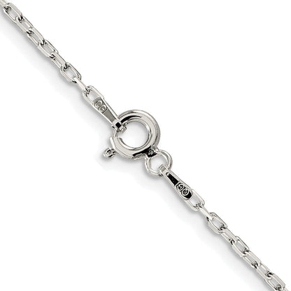 Sterlingsilber Rhodiniert 1.65mm Diamantiert Lang Glieder Ankerkette Kette