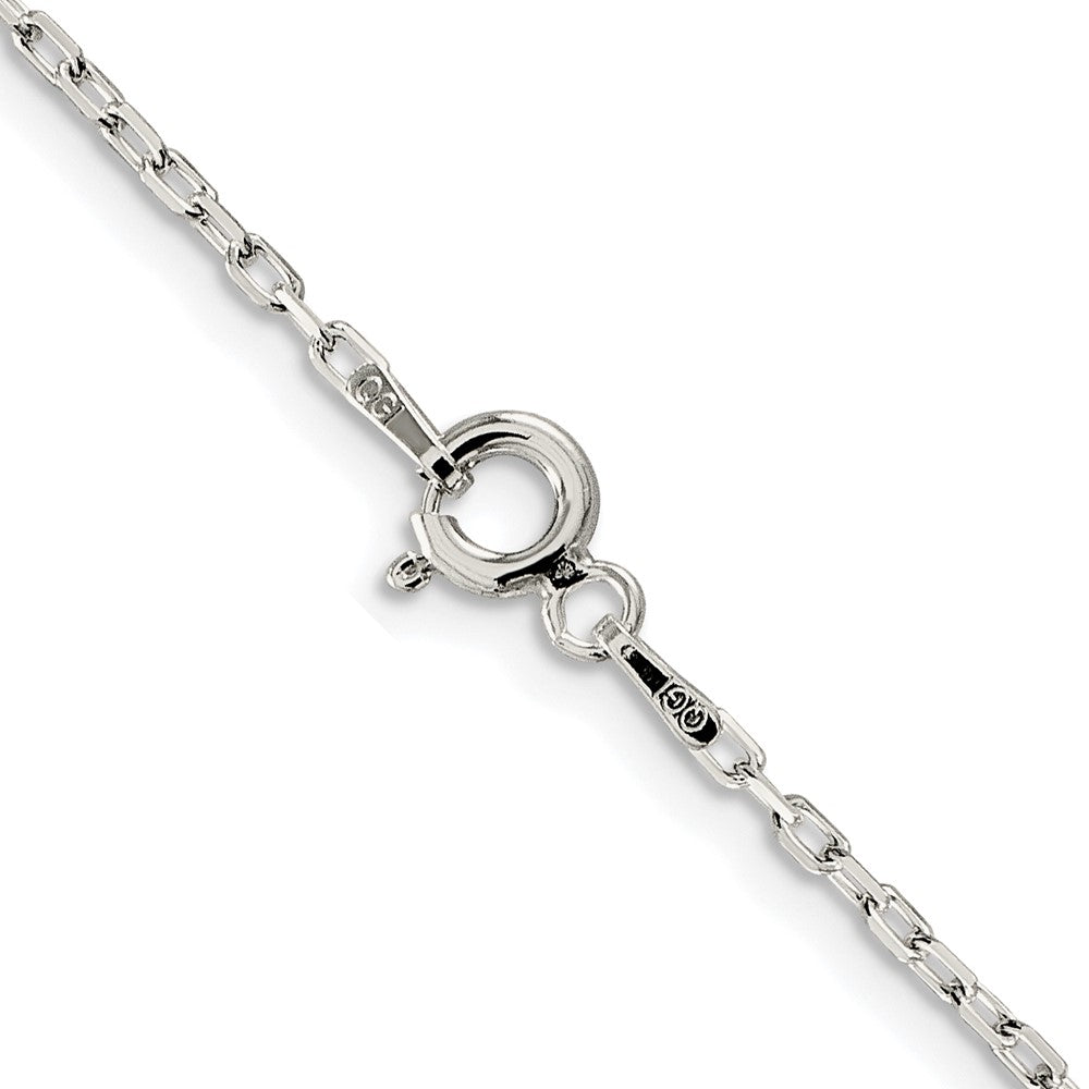 Sterlingsilber Rhodiniert 1.65mm Diamantiert Lang Glieder Ankerkette Kette mit 2