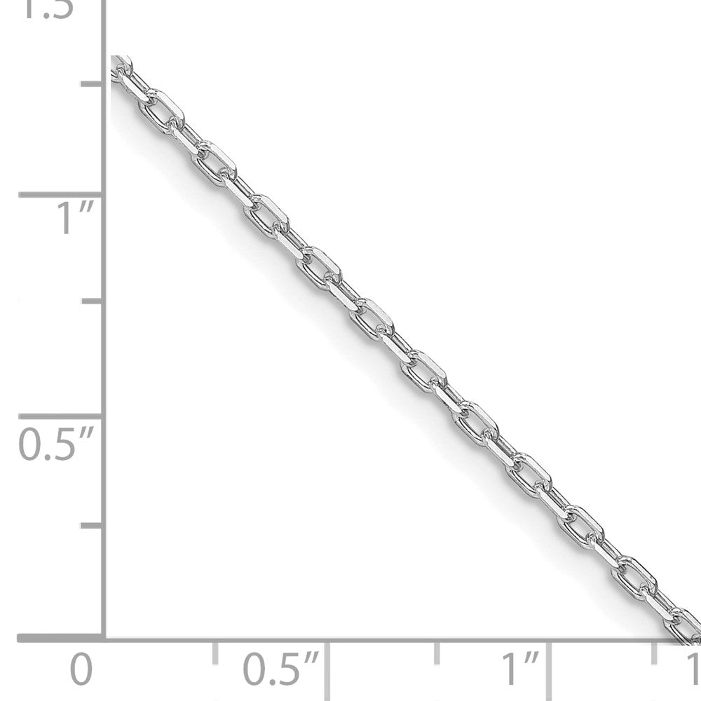 Sterlingsilber Rhodiniert 1.65mm Diamantiert Lang Glieder Ankerkette Kette mit 2