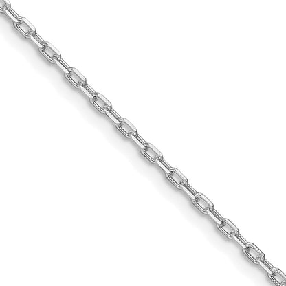 Sterlingsilber Rhodiniert 1.65mm Diamantiert Lang Glieder Ankerkette Kette