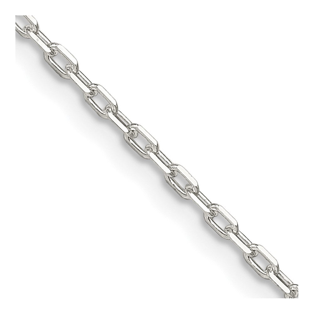 18 Zoll Sterlingsilber 1.65mm Diamantiert Lang Glieder Ankerkette Kette mit 2 Zoll Verlängerung.