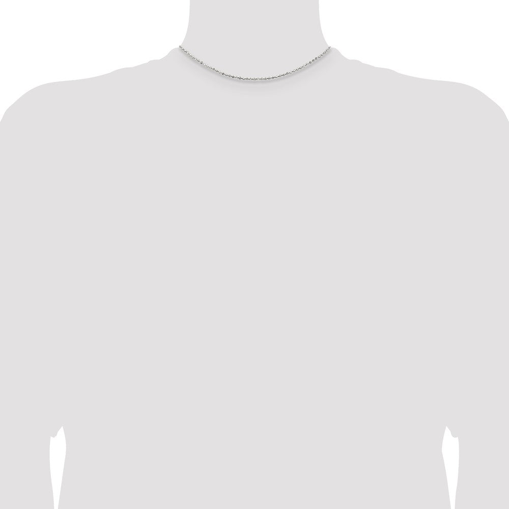 Sterlingsilber 1.05mm Quadratisch Fantasie Gekugelt Halskette