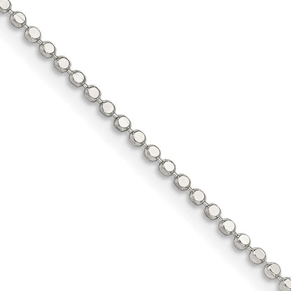 Sterlingsilber 1.15mm Quadratisch Fantasie Gekugelt Halskette