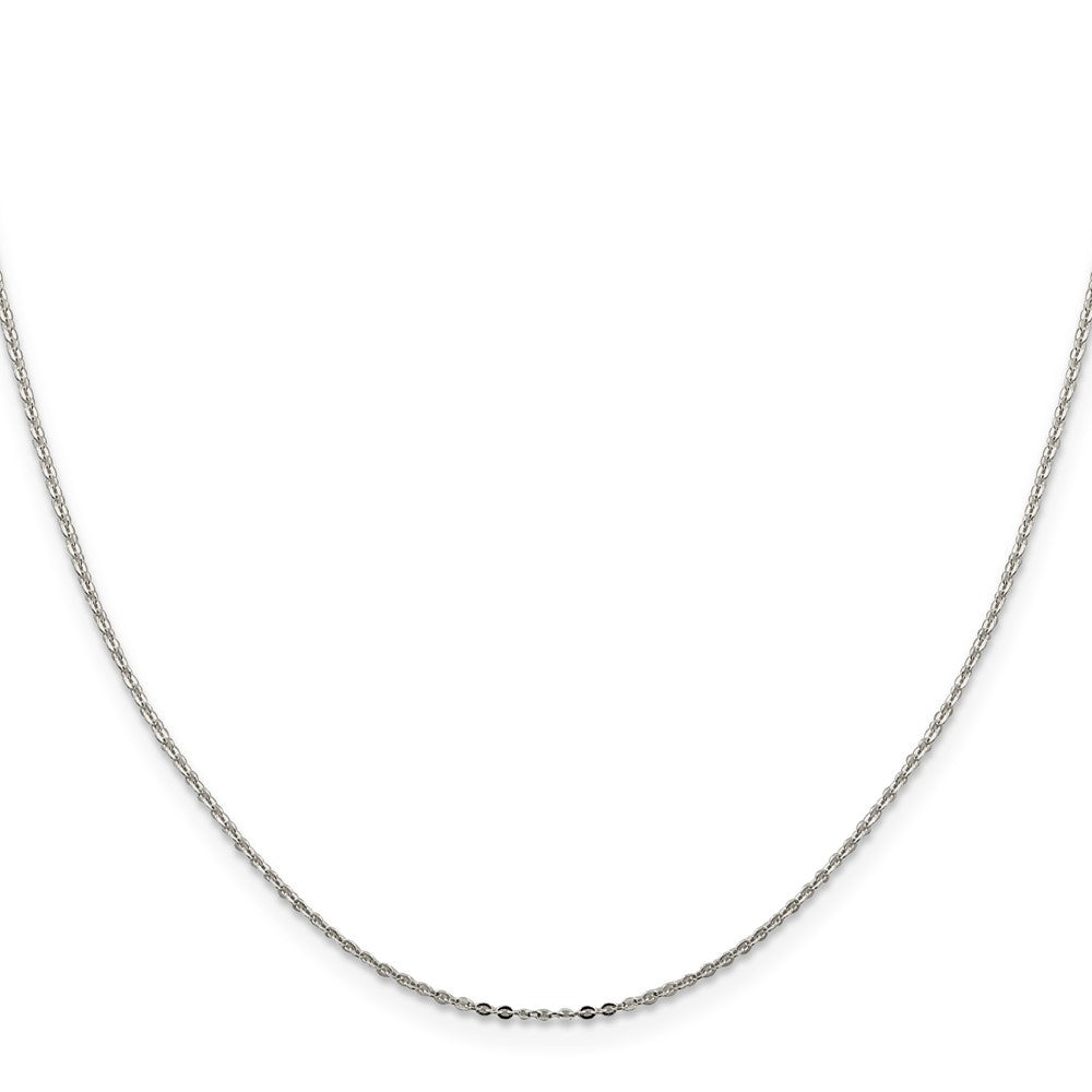 Sterlingsilber.9mm Flach Glieder Ankerkette Kette mit 2 Zoll Verlängerung. Halskette