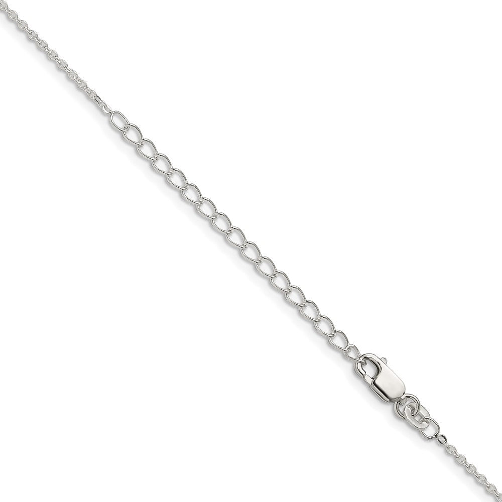 Sterlingsilber 1mm Flach Glieder Ankerkette Kette mit 2 Zoll Verlängerung. Halskette