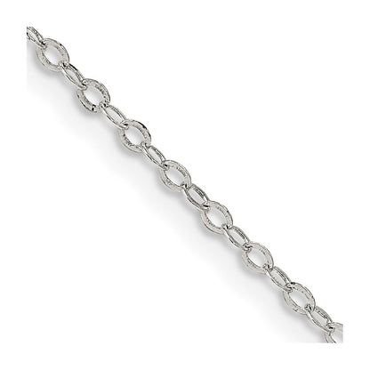Sterlingsilber 1.5mm Flach Offen Oval Ankerkette Halskette