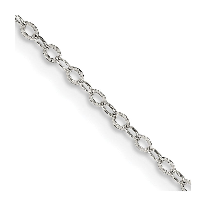 Sterlingsilber 1.5mm Flach Offen Oval Ankerkette Halskette
