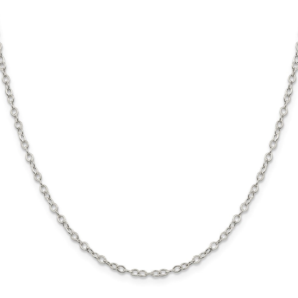Sterlingsilber 2.5mm Flach Offen Oval Ankerkette Halskette