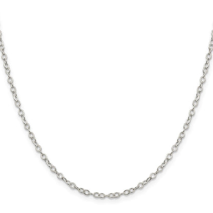 Sterlingsilber 2.5mm Flach Offen Oval Ankerkette Halskette