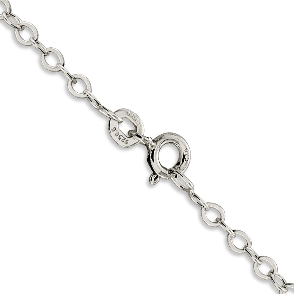 Sterlingsilber 2.5mm Flach Offen Oval Ankerkette Halskette