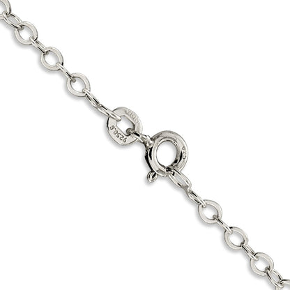 Sterlingsilber 2.5mm Flach Offen Oval Ankerkette Halskette