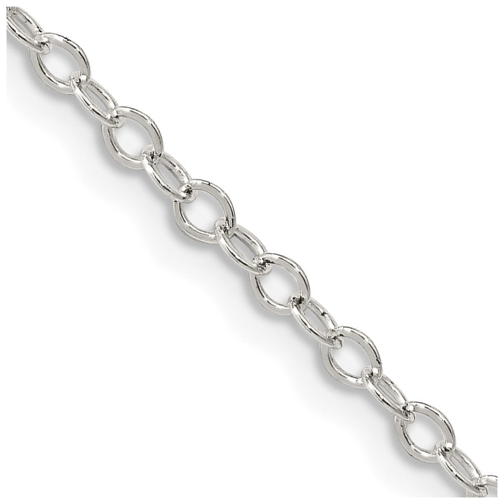 Sterlingsilber 2.5mm Flach Offen Oval Ankerkette Halskette