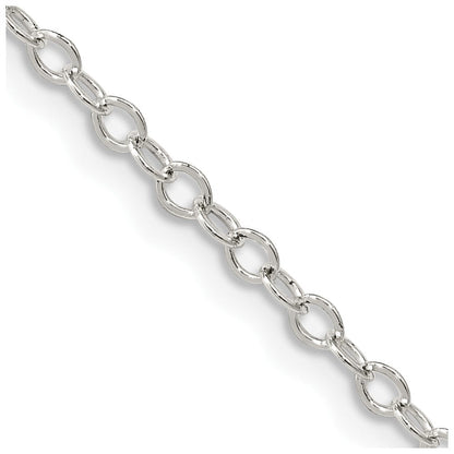 Sterlingsilber 2.5mm Flach Offen Oval Ankerkette Halskette