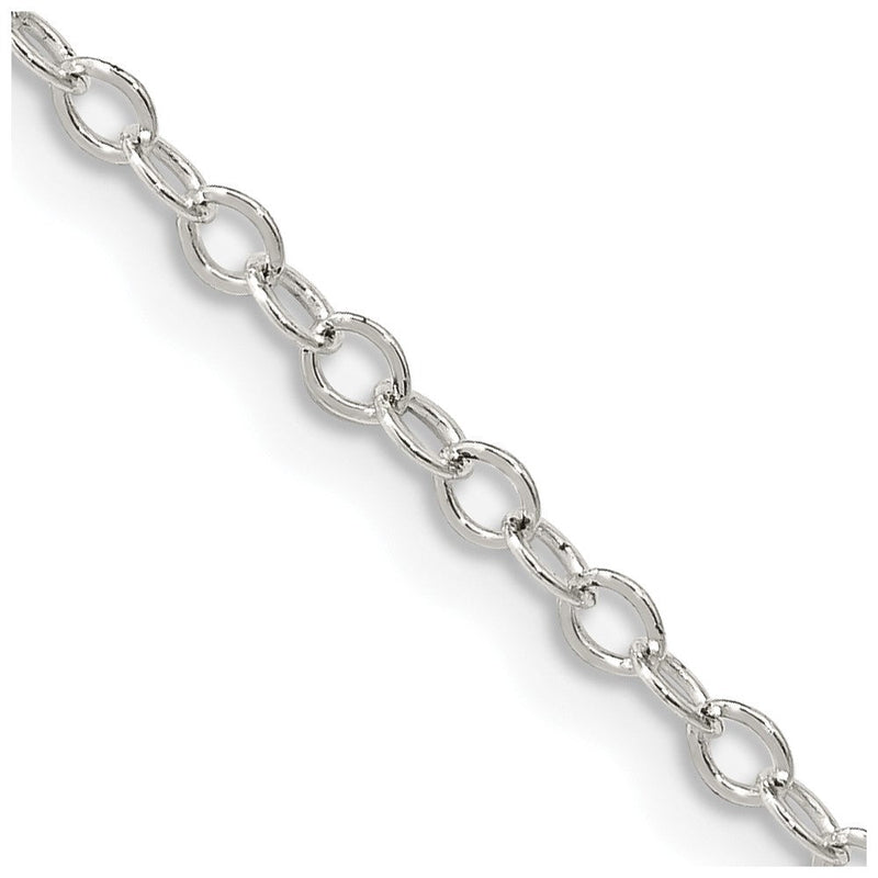 Sterlingsilber 2.5mm Flach Offen Oval Ankerkette Halskette