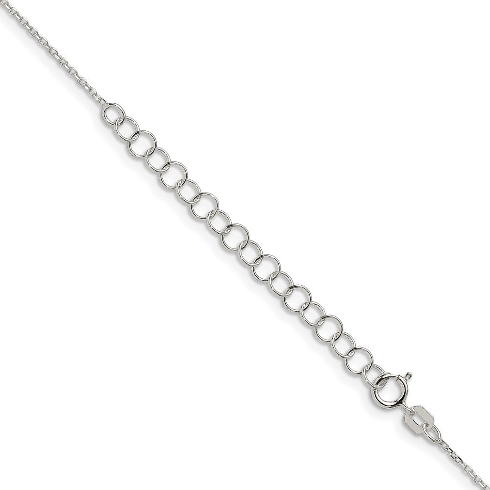 Sterlingsilber.95mm Diamantiert Forzantina Ankerkette Kette mit 2 Zoll Verlängerung. Halskette