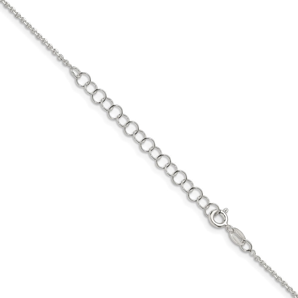 Sterlingsilber 1.4mm Diamantiert Forzantina Ankerkette Kette mit 2 Zoll Verlängerung. Halskette