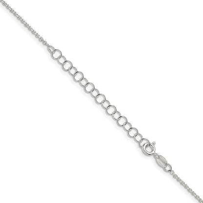 Sterlingsilber 1.4mm Diamantiert Forzantina Ankerkette Kette mit 2 Zoll Verlängerung. Halskette