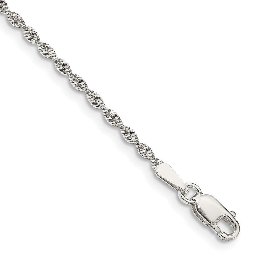 7 Zoll Sterlingsilber 1.65mm Gedreht Fischgrät Gliederarmband