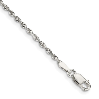 7 Zoll Sterlingsilber 1.65mm Gedreht Fischgrät Gliederarmband