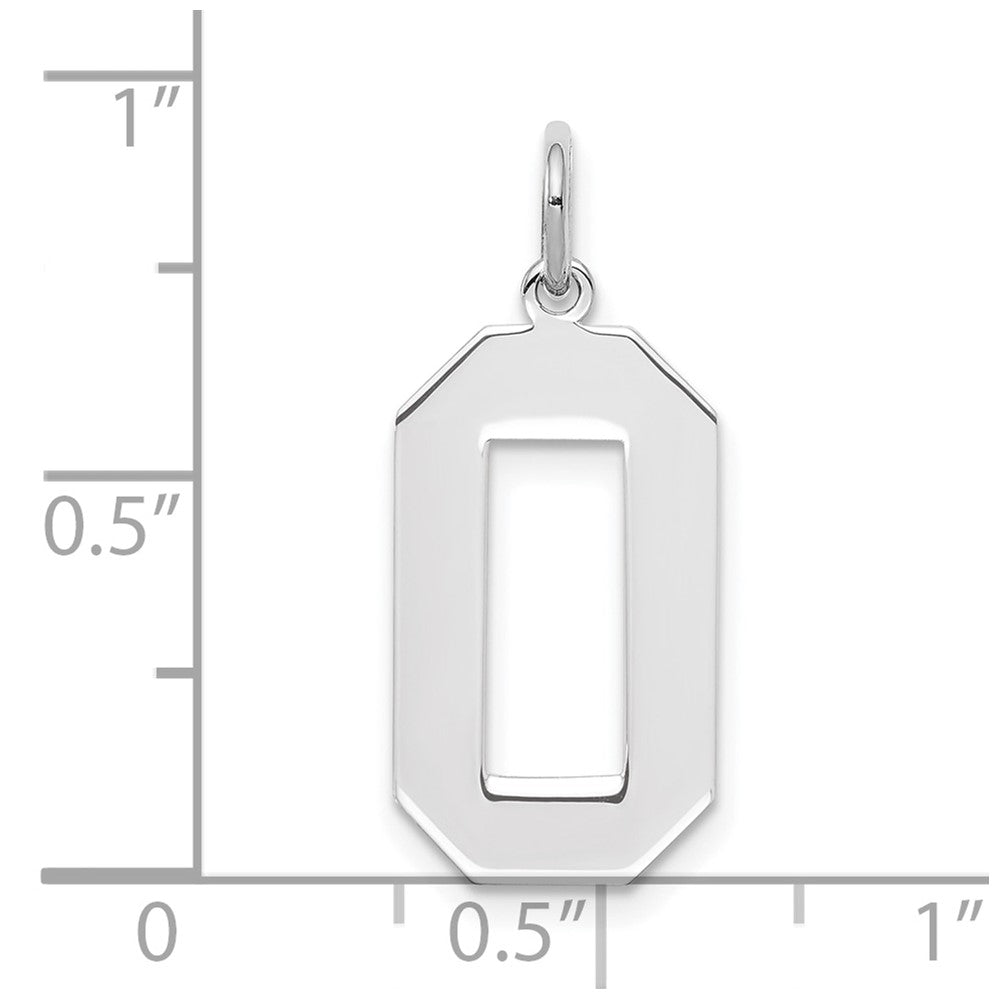 Sterlingsilber Silber/rhodiniert Poliert Zahl 0 Charm