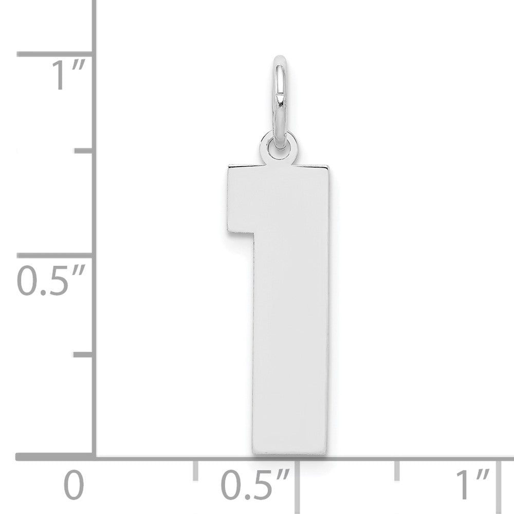 Sterlingsilber Silber/rhodiniert Poliert Zahl 1 Charm