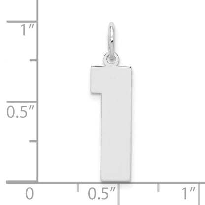 Sterlingsilber Silber/rhodiniert Poliert Zahl 1 Charm
