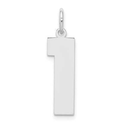 Sterlingsilber Silber/rhodiniert Poliert Zahl 1 Charm