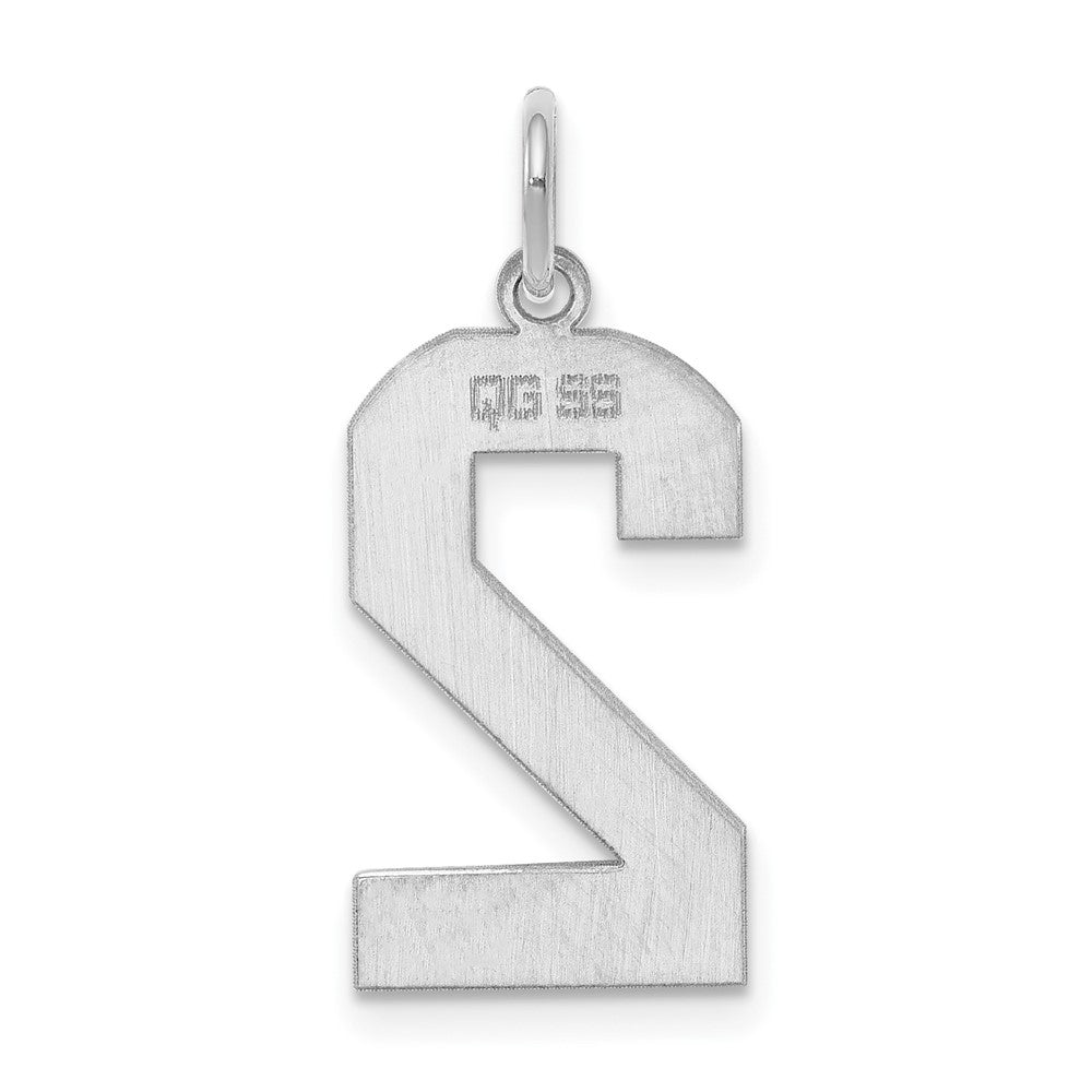 Sterlingsilber Silber/rhodiniert Poliert Zahl 2 Charm