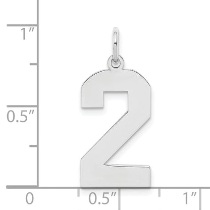 Sterlingsilber Silber/rhodiniert Poliert Zahl 2 Charm